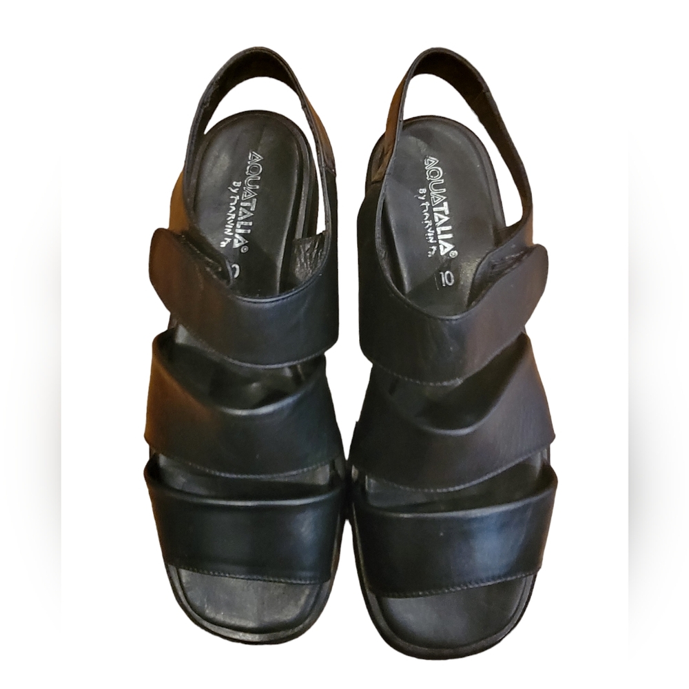 Aquatalia Soft Leather Platform Sandals